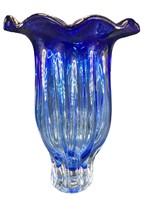 Vintage Shannon Crystal Cobalt Blue/Clear Vase