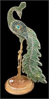 Beaded Peacock Art Figure