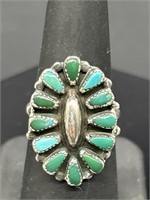 Sterling w/ Turquoise Ring, Size 7, TW 4.75g