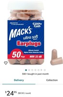 Mack's Ultra Soft Foam Earplugs, 50 Pair - 33dB