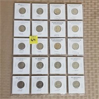 (20) 1940-1959 Old Jefferson Nickels