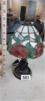 SMALL STAINED GLASS TYPE LAMP