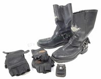 Harley Davidson Boots & Gloves, Zippo Lighter