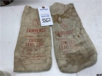 Two (2) Lawrence Brand Chilled Lead Shot 25 Lb