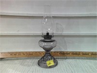 KEROSENE LAMP, PURPLE GLASS