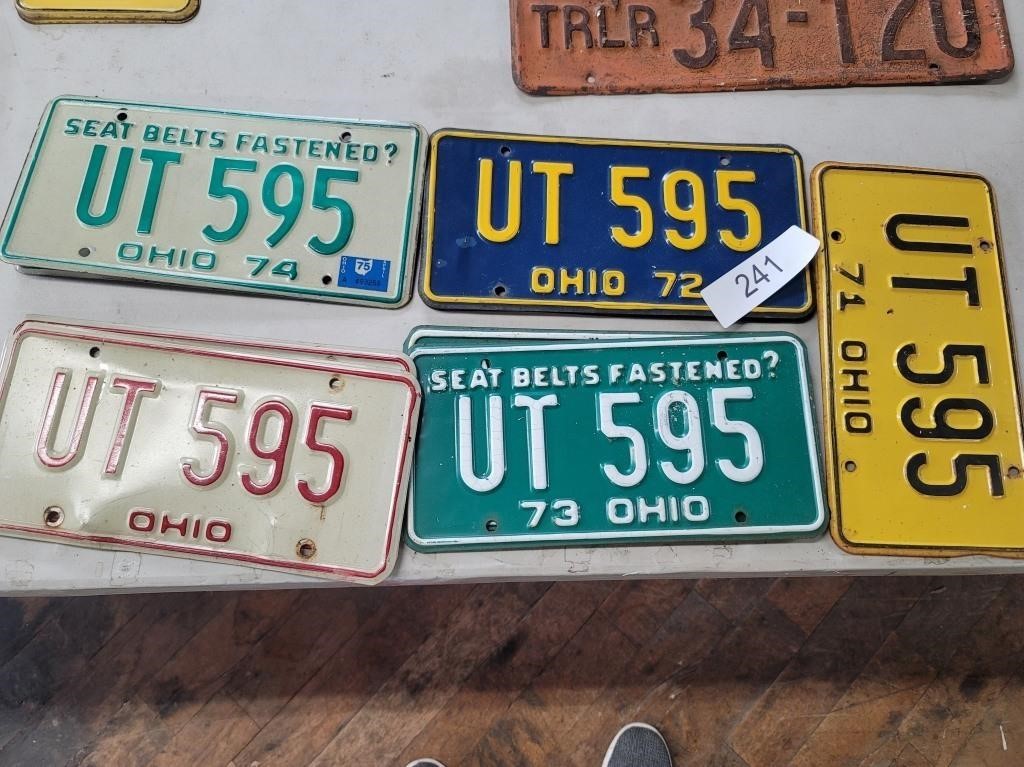 Group of 70's Ohio plates, pairs