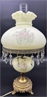 Fenton Hp Pinks On Custard Lamp By Trudy Budine