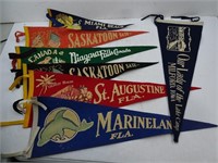 Lot of 7 Vintage/Antique Souvenir Pennants -