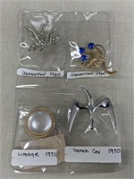 4 Vintage Brooches