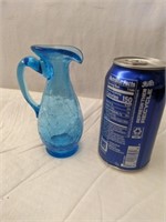 Crackle Glass Pitcher 5" tall