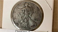 1945 standing liberty silver, half dollar coin