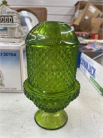 Diamond point green fairy lamp candle holder