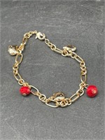 Vintage Hello Kitty Gold Tone Charm Bracelet