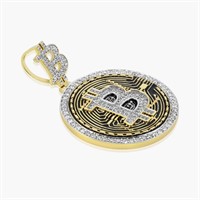 14K YELLOW GOLD 2.14CT DIAMOND BITCOIN PENDANT