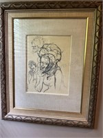 Ink Sketch Framed Wood Frame with Clear Glass