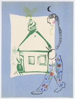 Marc Chagall original lithograph "La Maison de mon