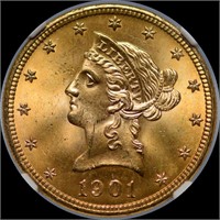 $10 Liberty Gold Eagles, With Motto, AU
