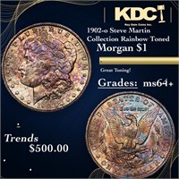 1902-o Morgan Dollar Steve Martin Collection Rainb