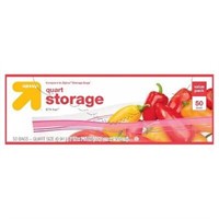 Case of 12. Quart Storage Bags - 50ct - Up&up