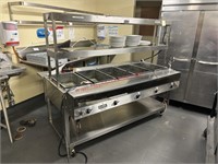 HUGE!  5 WELL ELECTRIC STEAM TABLE W/ SHELVES