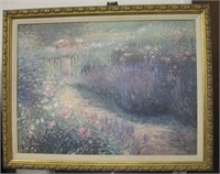 Monet Styled Lavender Garden Pastel Print, 31"x40"