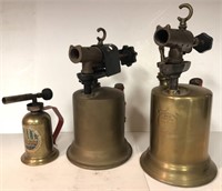 Lot w/ Vintage Brass Blowtorch, Includes Clayton