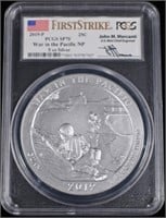 2019-P 5 OZ SILVER WAR IN THE PACIFIC NP PCGS SP70