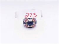 Lapis Inlay 925 Dome Ring