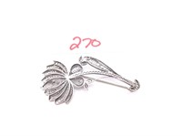 Silver Filigree Flower Brooch