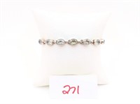 Green Amethyst 925 Toggle Bracelet