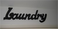 4 'Laundry' Signs & Metal Washboard