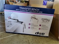 Drive transfer bench sliding seat and fold up legs