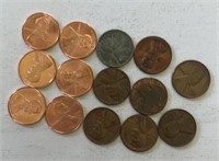 (14) Lincoln cents some Wheat some out of Mint Set