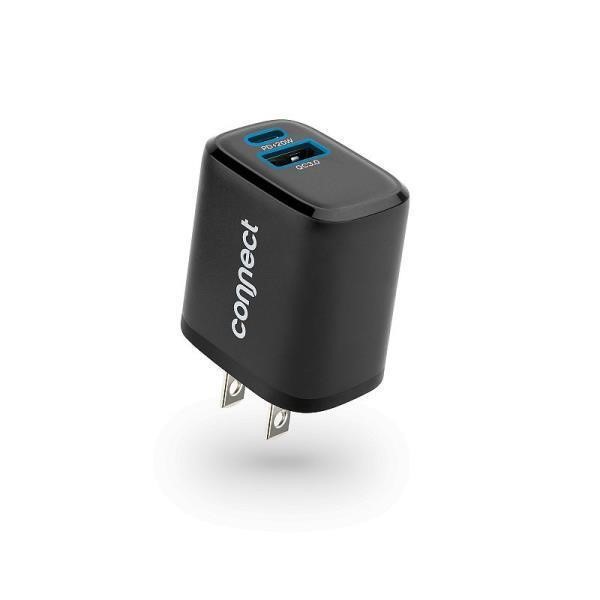 Connect Dual USB Port Wall Charger Black