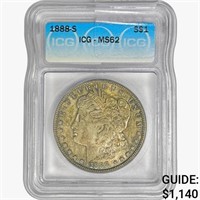 1888-S Morgan Silver Dollar ICG MS62