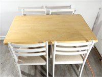 Pine Kitchen Table Set w Four Chairs