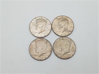 1968 Silver Half Dollar US Kennedy Coins 4 total