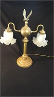 Vintage Yield House Brass Double Arm Library Lamp
