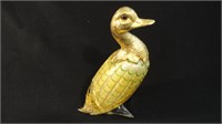 Vintage MCM Murano Art Glass Duck w/Brass Head