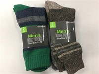 4 New Pair Men's Size 6-12 Boot Socks