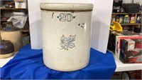 20 Gallon Western Stoneware Crock, 3 hairline