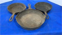 (3) Wagner Iron Skillets