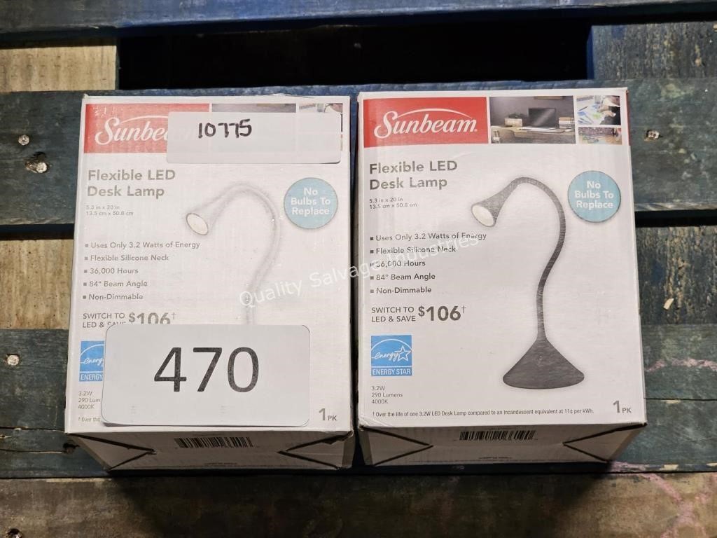 2- LED flexible desk lamps