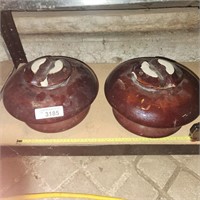 2 Large Vintage Brown Insulators