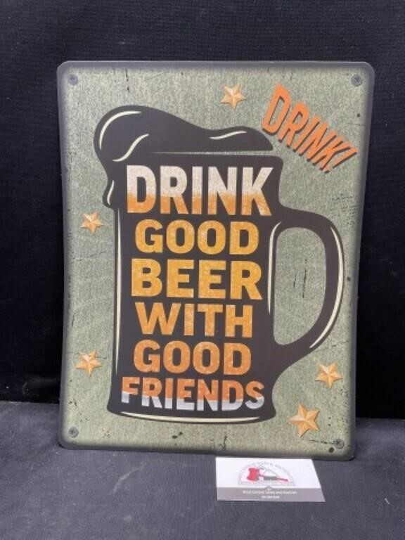 Plastic Drink Good Beer Sign