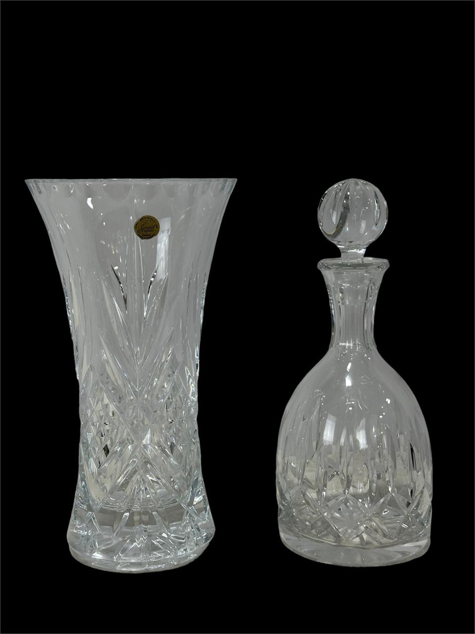 Crystal Vase & Decanter