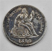 1890 Seated Liberty Dime