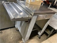Stainless top service stand with drawer