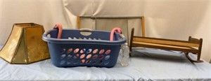 Laundry Basket, Pink Flamingos, Window Screen,