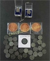 Steel Pennies, Copper Rounds, Buffalo coin Tie Tac